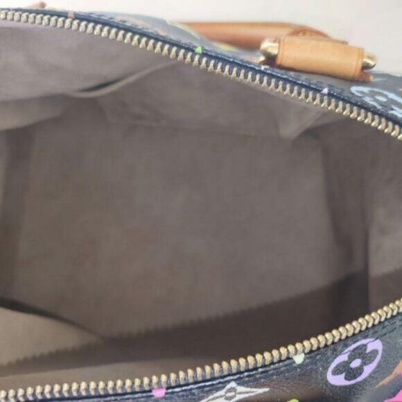 Authentic Louis Vuitton Speedy 30 Monogram Multicolor Sac Bag Black Tote Handbag - Picture 11 of 16